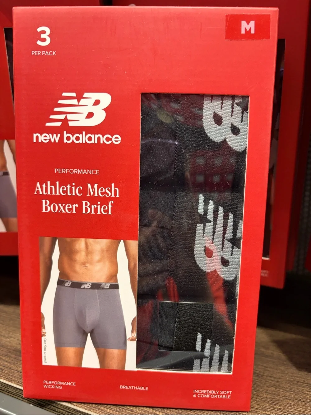 New Balance athletic mesh black Boxer Briefs 3-Pack high performance new